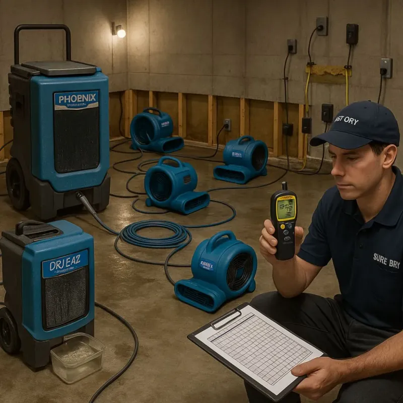 Structural Drying and Dehumidification process in Sikeston, MO